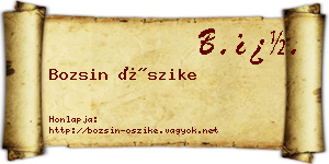 Bozsin Őszike névjegykártya